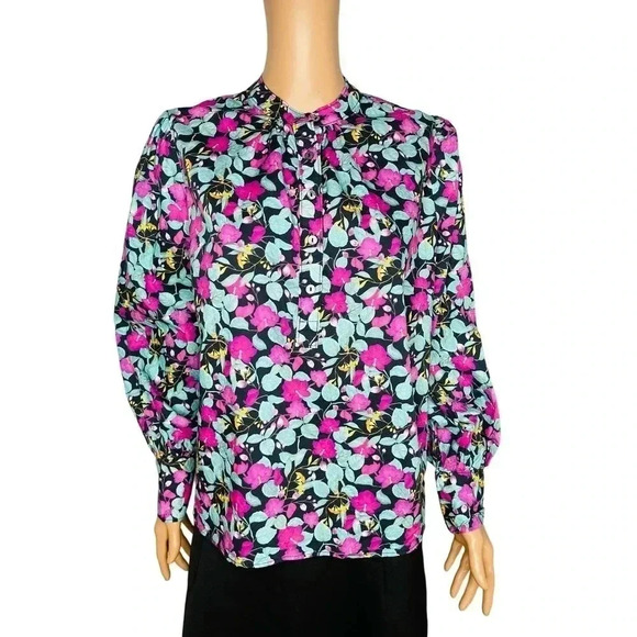 Roller Rabbit Manusa Glenda Cotton Top size M Floral - Picture 1 of 10